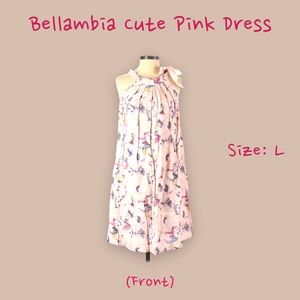 Bellambia Cute Pink Dress. Size L. Linen. Made in Italy.